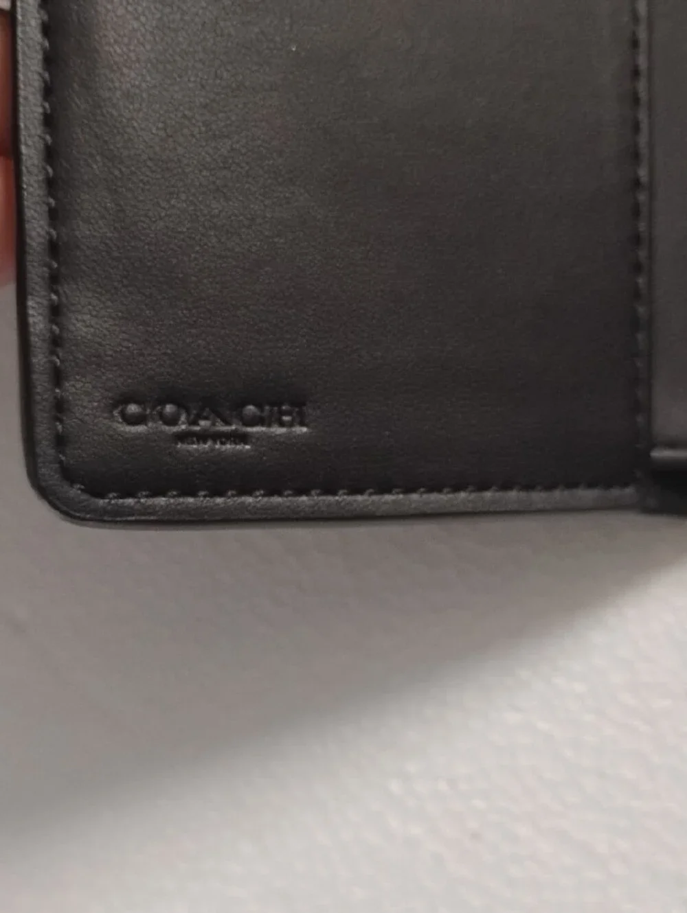 Coach Black Pebbled Leather Key & Card Organizer Wallet